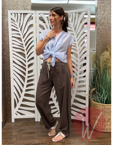 Pantalone Lino Boston Moro