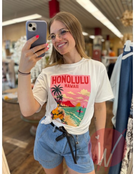 T-Shirt Honolulu Bianco