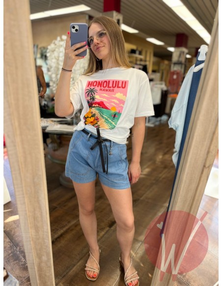 T-Shirt Honolulu Bianco