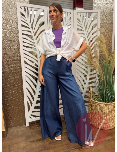 Pantalone Palazzo Chambray Delhi