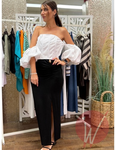 Longuette Drappeggio Audrey Nero
