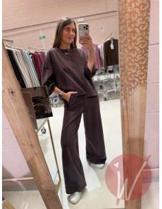 Pantalone Palazzo Sidney Modal Cioccolato