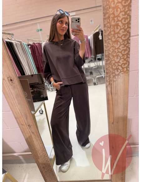 Pantalone Palazzo Sidney Modal Cioccolato