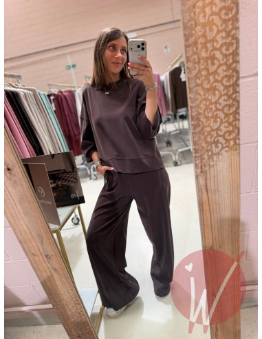 Pantalone Palazzo Sidney Modal Cioccolato