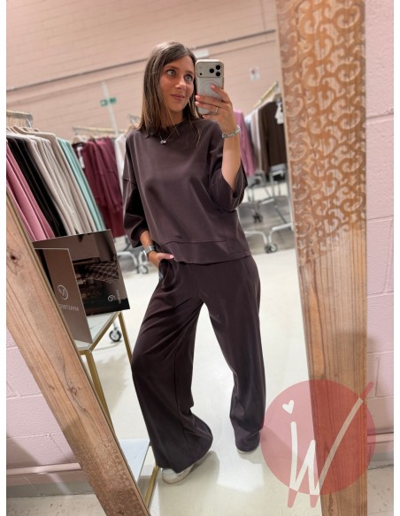 Pantalone Palazzo Sidney Modal Cioccolato