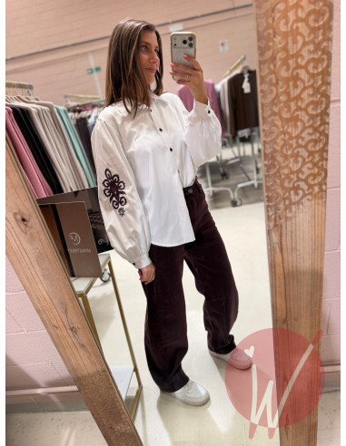Camicia Ricamo Prugna