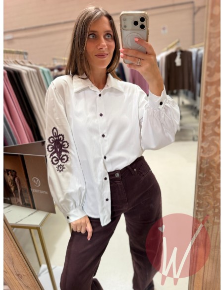 Camicia Ricamo Prugna