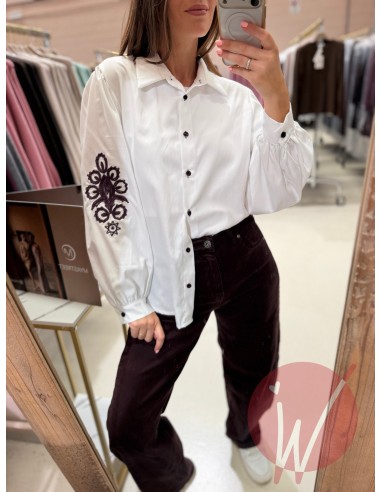 Camicia Ricamo Prugna
