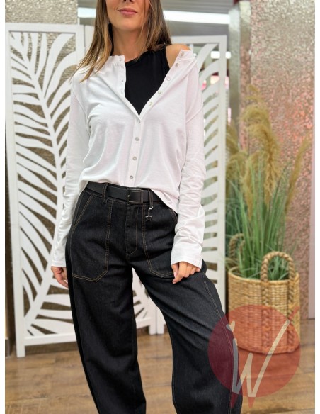 Top Crop Basic Nero