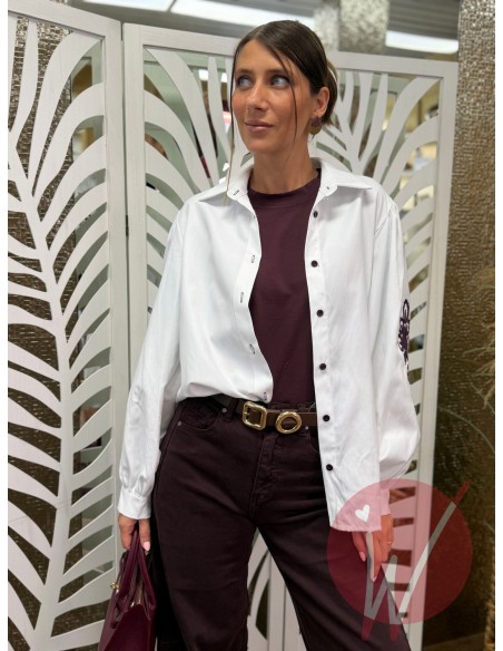 Camicia Ricamo Prugna