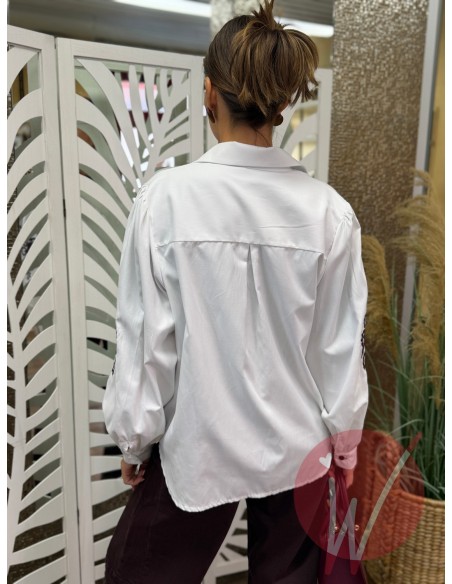 Camicia Ricamo Prugna