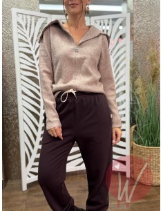 Pull Zip Hope Beige Melange 2