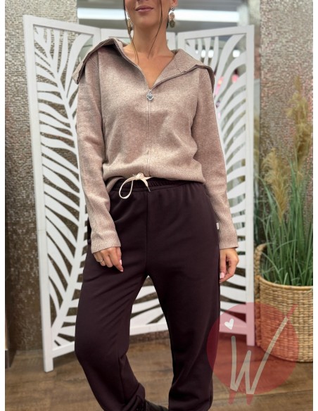 Pull Zip Hope Beige Melange