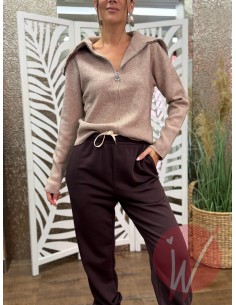 Pull Zip Hope Beige Melange