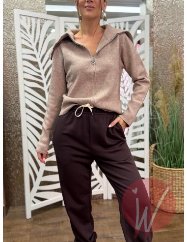 Pull Zip Hope Beige Melange