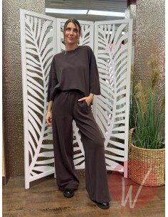 Pantalone Palazzo Sidney Modal Cioccolato