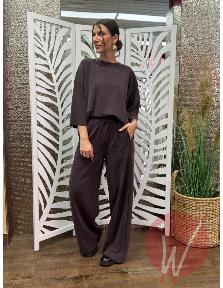 Pantalone Palazzo Sidney Modal Cioccolato