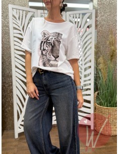 T-Shirt Tiger Bianco