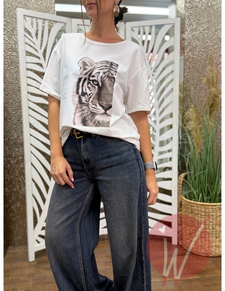 T-Shirt Tiger Bianco