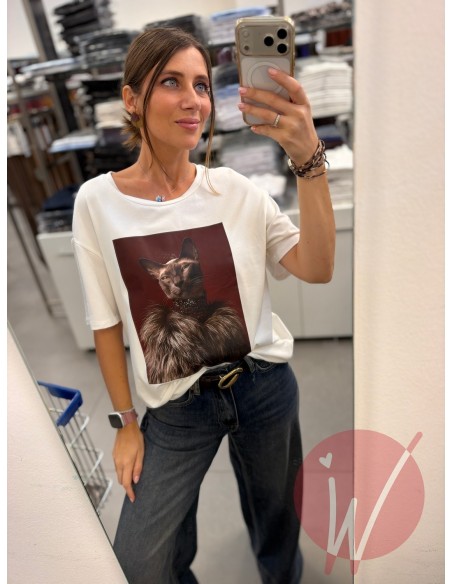 T-Shirt CatGlam Bianco