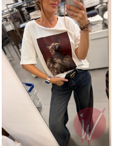 T-Shirt CatGlam Bianco