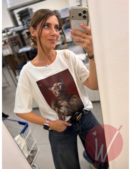 T-Shirt CatGlam Bianco