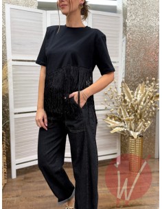 T-Shirt Frange Harper Nero - VICOLO 2