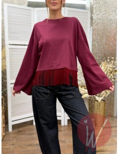 Maglia Frange Harper Bordeaux - VICOLO