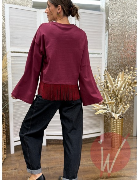Maglia Frange Harper Bordeaux - VICOLO
