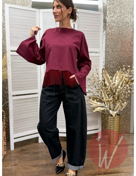 Maglia Frange Harper Bordeaux - VICOLO