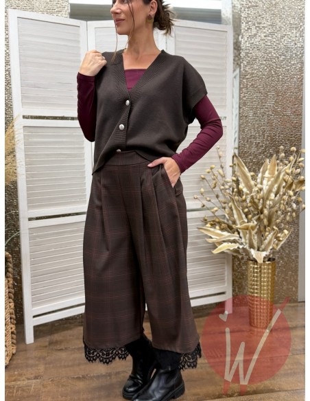 Pantalone Gaucho Check Moro