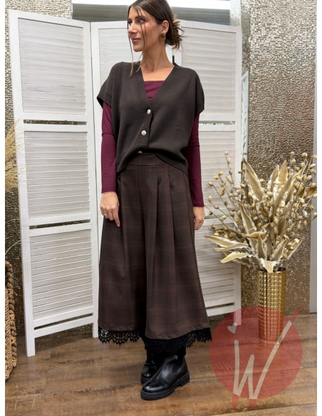 Pantalone Gaucho Check Moro