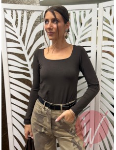 T-Shirt Scollo Quadrato Lily Moro