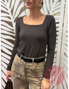 T-Shirt Scollo Quadrato Lily Moro 2