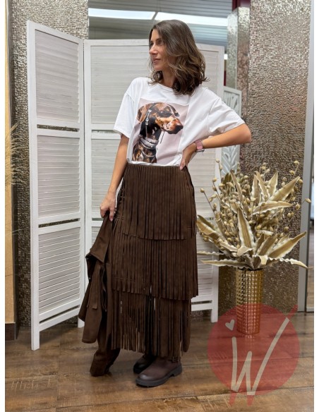 Longuette Frange Suede - VICOLO