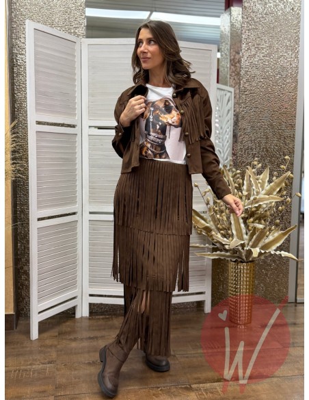 Longuette Frange Suede - VICOLO