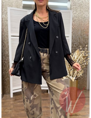 Blazer Pizzo Glam Nero
