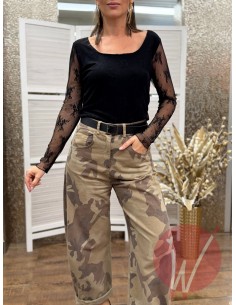 Top Pizzo Elodie Nero