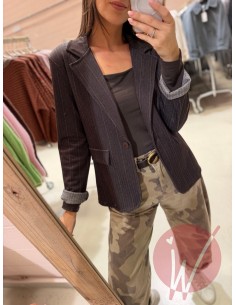 Giacca Slim Spinata Moro 2