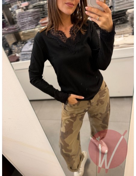 Maglia Pizzo Zoe Nero