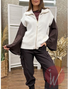 Gilet Zip Chloe Panna 2