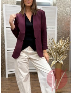 Giacca Panama Slim Bordeaux