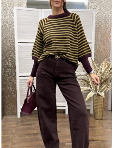 Pull Righe Gwen Burgundy PRE-ORDINE