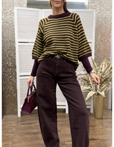 Pull Righe Gwen Burgundy PRE-ORDINE