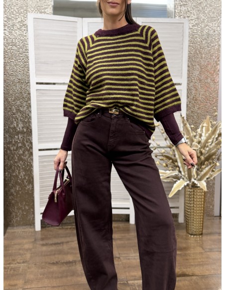 Pull Righe Gwen Burgundy PRE-ORDINE