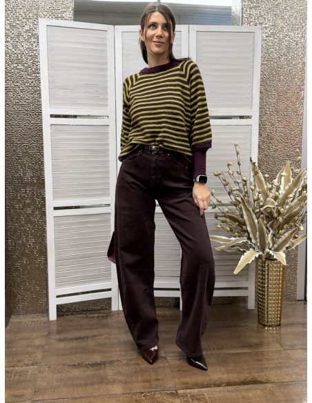 Pull Righe Gwen Burgundy PRE-ORDINE