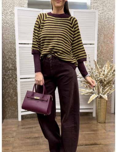 Pull Righe Gwen Burgundy PRE-ORDINE