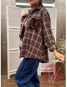 Camicia Check Shine Cioccolato 2