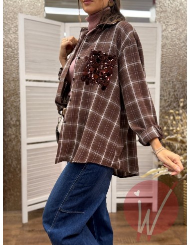 Camicia Check Shine Cioccolato