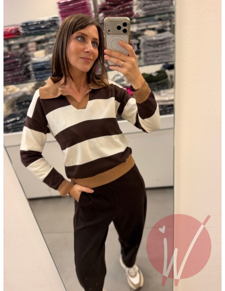 Polo Righe Madison Cacao
